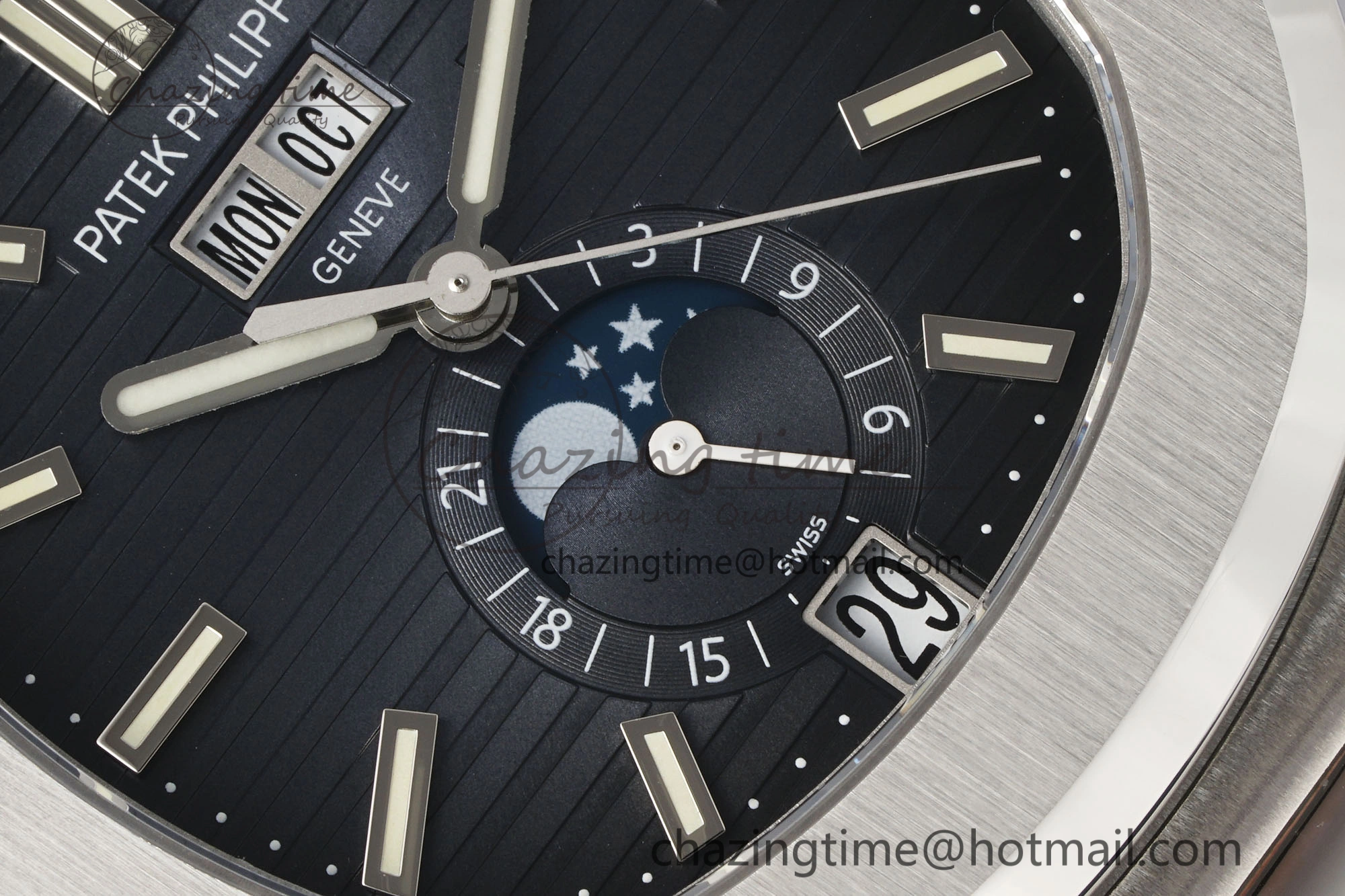 Nautilus 5726 Complicated SS PPF 1:1 Best Edition Blue Textured Dial on Blue Rubber Strap A324