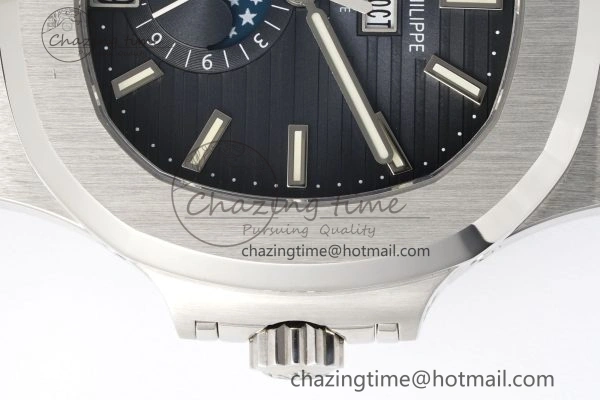 Nautilus 5726 Complicated SS PPF 1:1 Best Edition Blue Textured Dial on Blue Rubber Strap A324