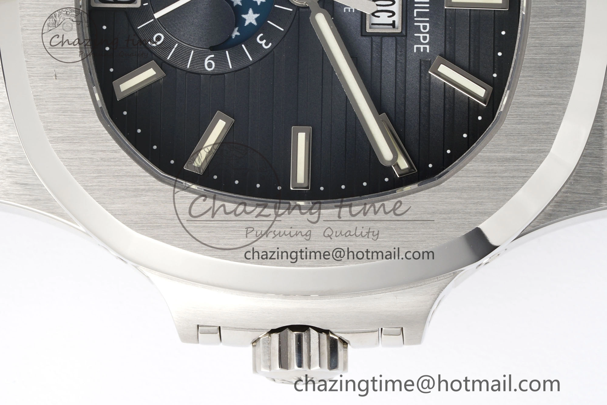Nautilus 5726 Complicated SS PPF 1:1 Best Edition Blue Textured Dial on Blue Rubber Strap A324