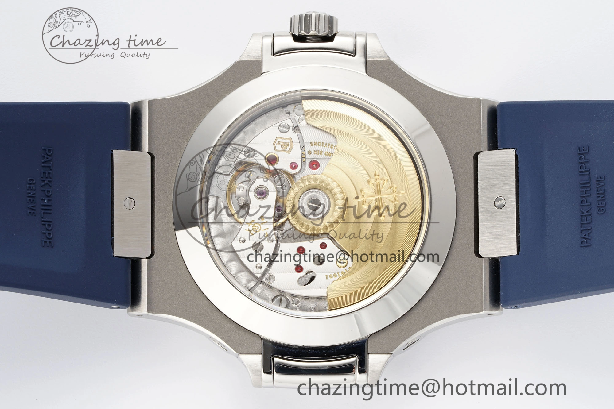 Nautilus 5726 Complicated SS PPF 1:1 Best Edition Blue Textured Dial on Blue Rubber Strap A324