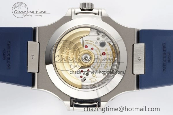Nautilus 5726 Complicated SS PPF 1:1 Best Edition Blue Textured Dial on Blue Rubber Strap A324