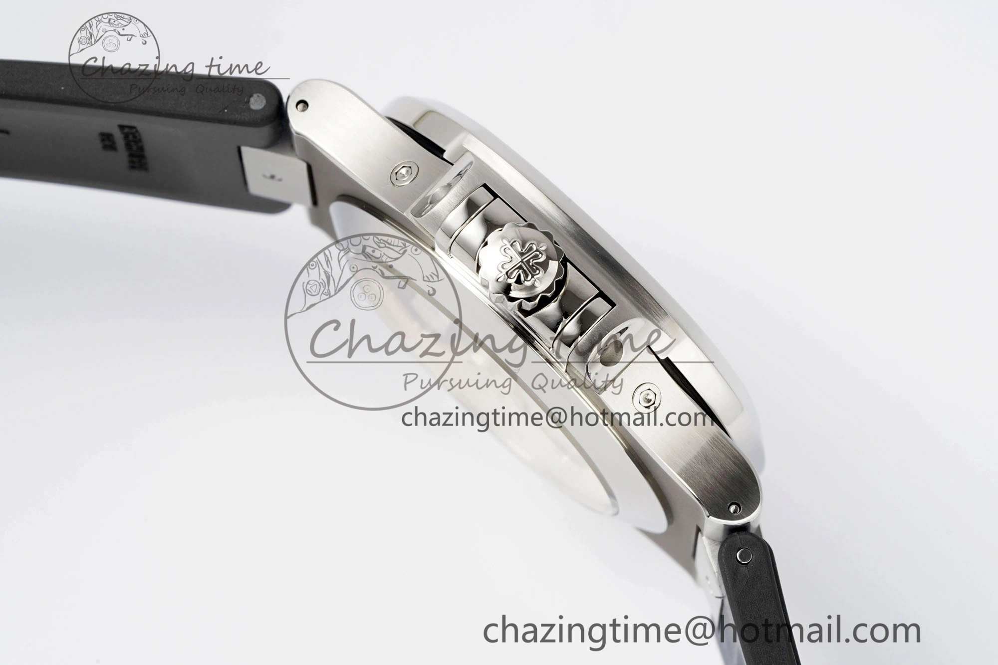 Nautilus 5726 Complicated SS PPF 1:1 Best Edition Gray Textured Dial on Black Rubber Strap A324