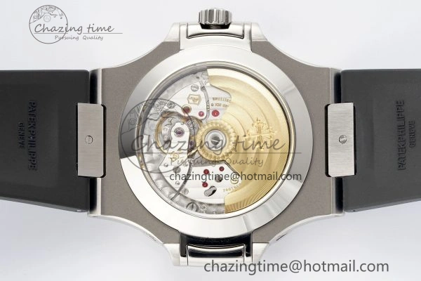 Nautilus 5726 Complicated SS PPF 1:1 Best Edition Gray Textured Dial on Black Rubber Strap A324