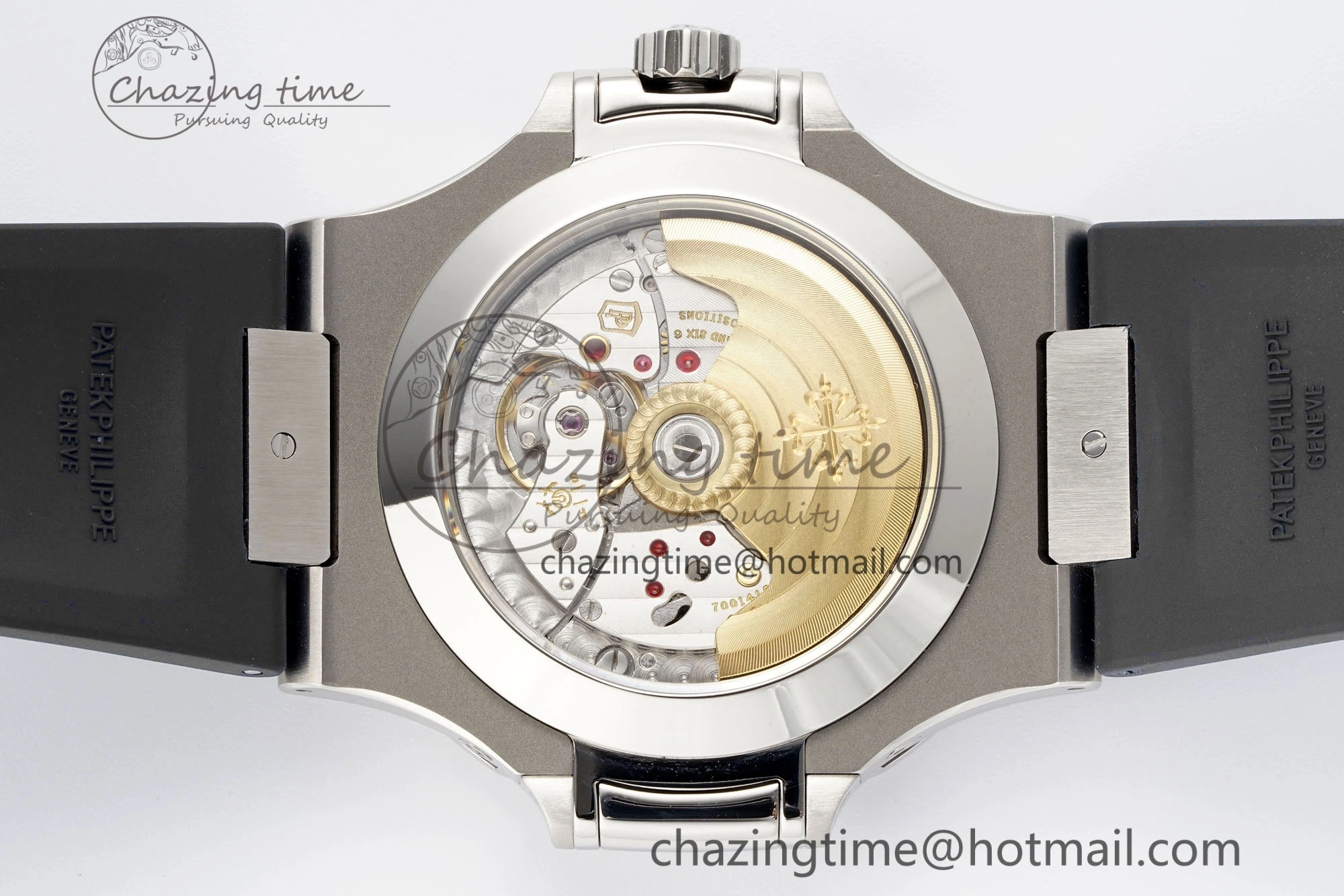 Nautilus 5726 Complicated SS PPF 1:1 Best Edition Gray Textured Dial on Black Rubber Strap A324