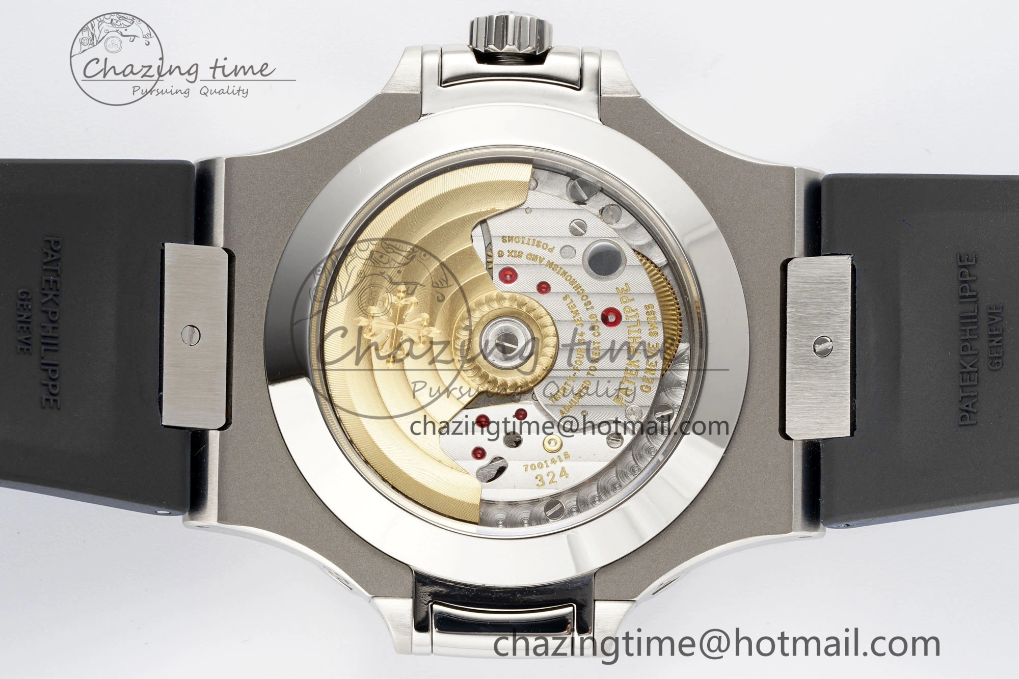 Nautilus 5726 Complicated SS PPF 1:1 Best Edition Gray Textured Dial on Black Rubber Strap A324