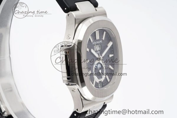 Nautilus 5726 Complicated SS PPF 1:1 Best Edition Gray Textured Dial on Black Rubber Strap A324