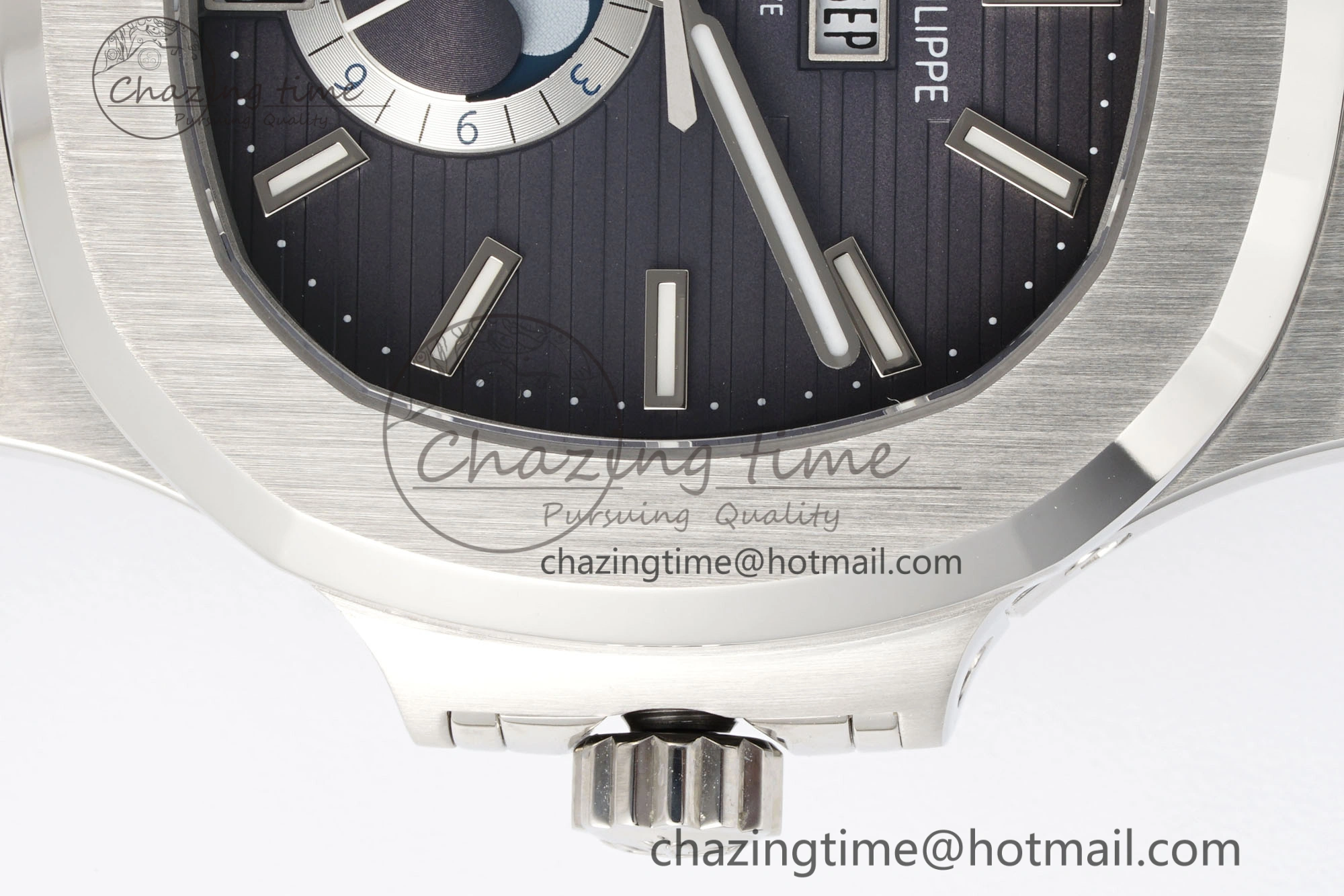 Nautilus 5726 Complicated SS PPF 1:1 Best Edition Gray Textured Dial on Black Rubber Strap A324