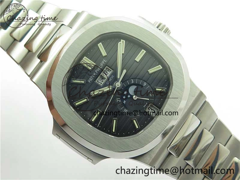 Nautilus 5726 Full Function SS PPF 1:1 Best Edition Blue Dial on SS Bracelet A324