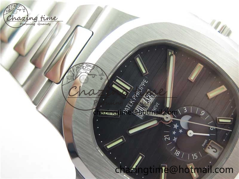 Nautilus 5726 Full Function SS PPF 1:1 Best Edition Blue Dial on SS Bracelet A324