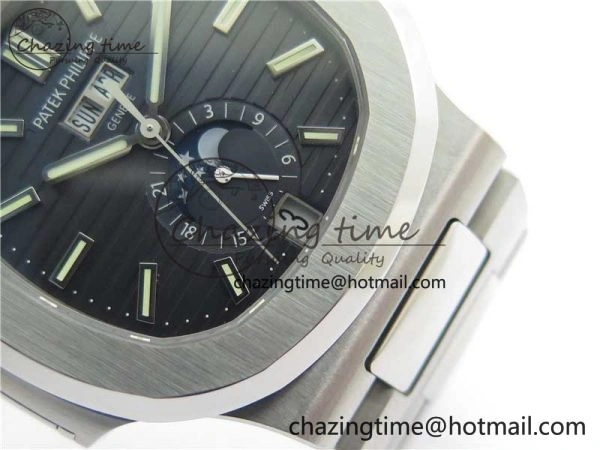 Nautilus 5726 Full Function SS PPF 1:1 Best Edition Blue Dial on SS Bracelet A324