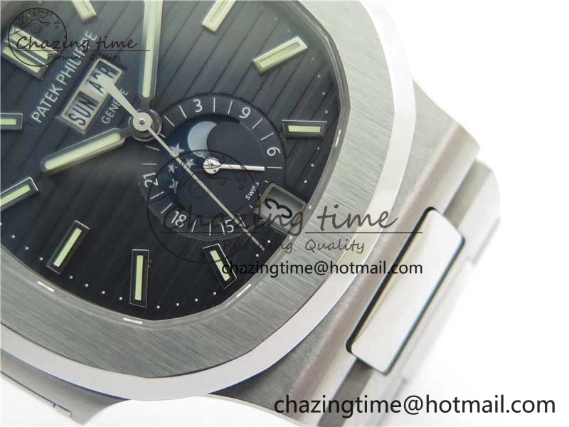Nautilus 5726 Full Function SS PPF 1:1 Best Edition Blue Dial on SS Bracelet A324