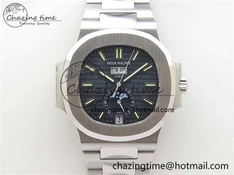 Nautilus 5726 Full Function SS PPF 1:1 Best Edition Blue Dial on SS Bracelet A324