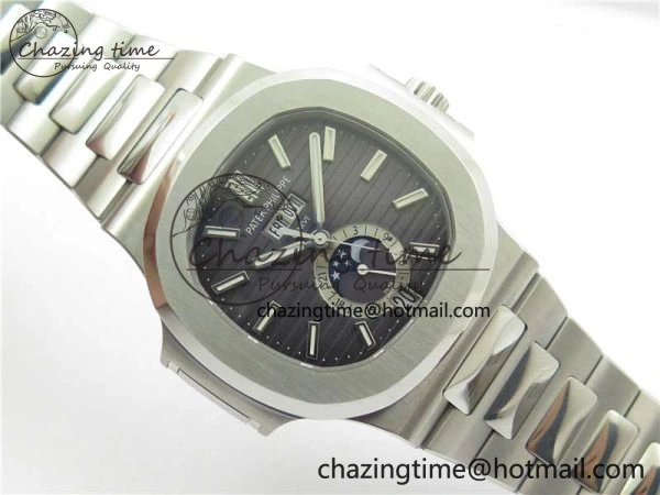 Nautilus 5726 Full Function SS PPF 1:1 Best Edition Gray Dial on SS Bracelet A324