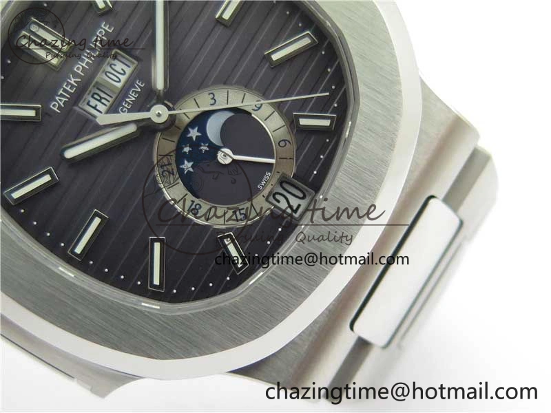 Nautilus 5726 Full Function SS PPF 1:1 Best Edition Gray Dial on SS Bracelet A324