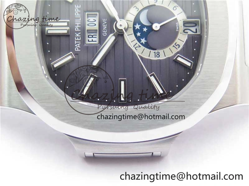 Nautilus 5726 Full Function SS PPF 1:1 Best Edition Gray Dial on SS Bracelet A324