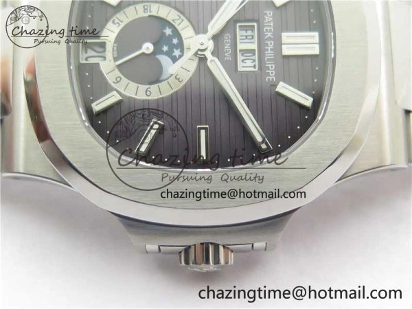 Nautilus 5726 Full Function SS PPF 1:1 Best Edition Gray Dial on SS Bracelet A324