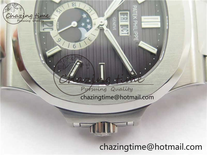 Nautilus 5726 Full Function SS PPF 1:1 Best Edition Gray Dial on SS Bracelet A324
