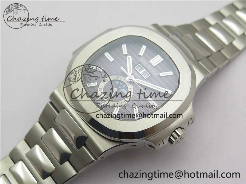 Nautilus 5726 Full Function SS PPF 1:1 Best Edition Gray Dial on SS Bracelet A324