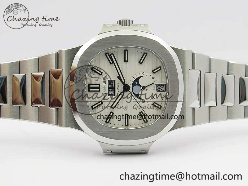 Nautilus 5726 Full Function SS PPF 1:1 Best Edition White Dial on SS Bracelet A324