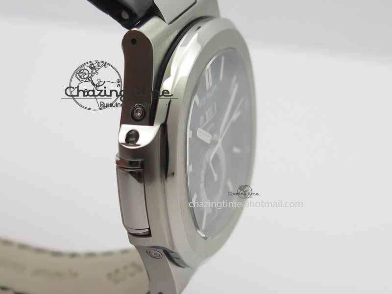 Nautilus 5726 Moonphase SS Black Textured Dial On Black Leather Strap