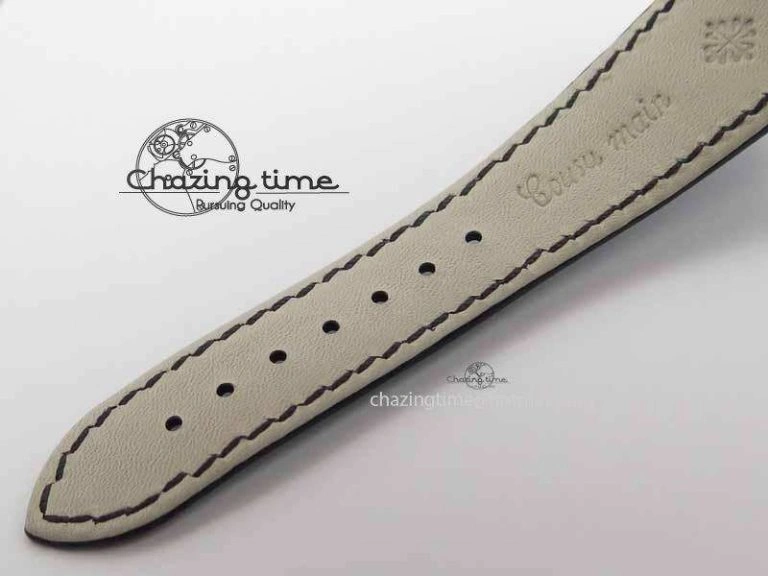 Nautilus 5726 Moonphase SS Gray Textured Dial On Black Leather Strap