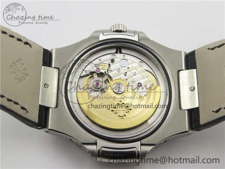 Nautilus 5726 PF Best Edition Gray Dial Working Annual Calendar On Black Croco Leather Strap A.324