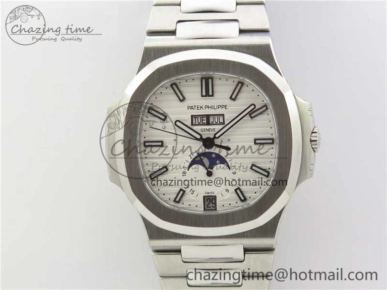 Nautilus 5726 PF Best Edition White Dial Working Annual Calendar SS Bracelet A.324
