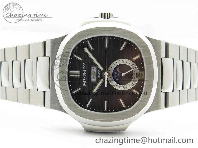 Nautilus 5726 V9F Best Edition Black Dial Working Annual Calendar SS Bracelet A.324