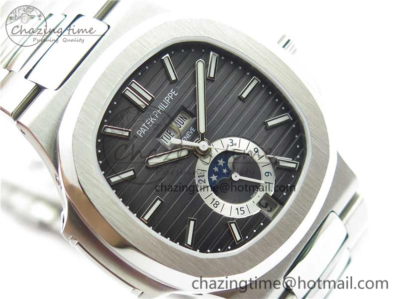 Nautilus 5726 V9F Best Edition Black Dial Working Annual Calendar SS Bracelet A.324