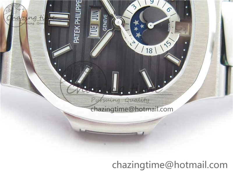 Nautilus 5726 V9F Best Edition Black Dial Working Annual Calendar SS Bracelet A.324