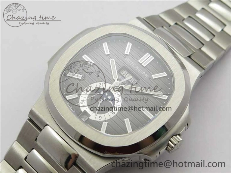 Nautilus 5726 V9F Best Edition Black Dial Working Annual Calendar SS Bracelet A.324