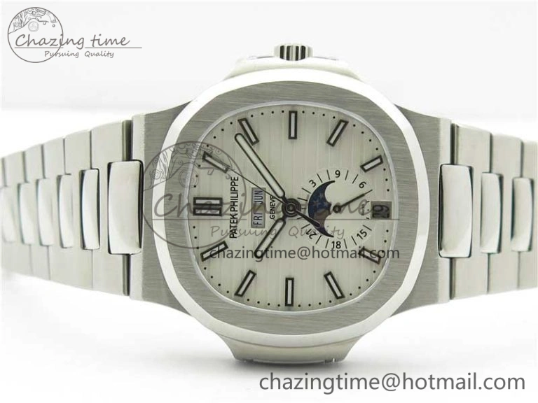 Nautilus 5726 V9F Best Edition White Dial Working Annual Calendar SS Bracelet A.324