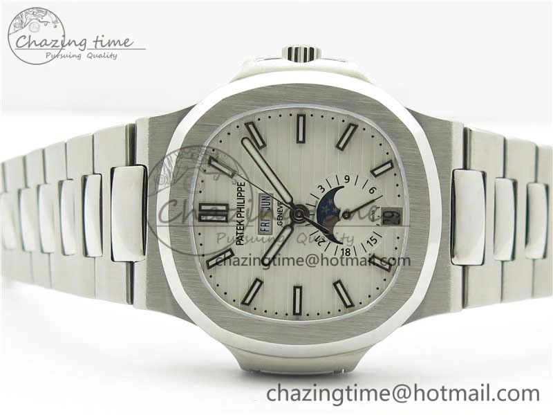 Nautilus 5726 V9F Best Edition White Dial Working Annual Calendar SS Bracelet A.324