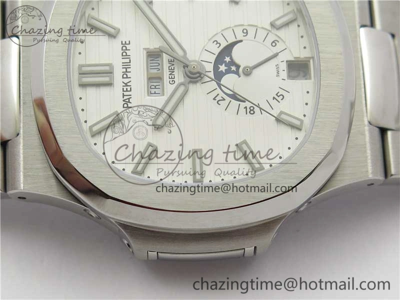 Nautilus 5726 V9F Best Edition White Dial Working Annual Calendar SS Bracelet A.324