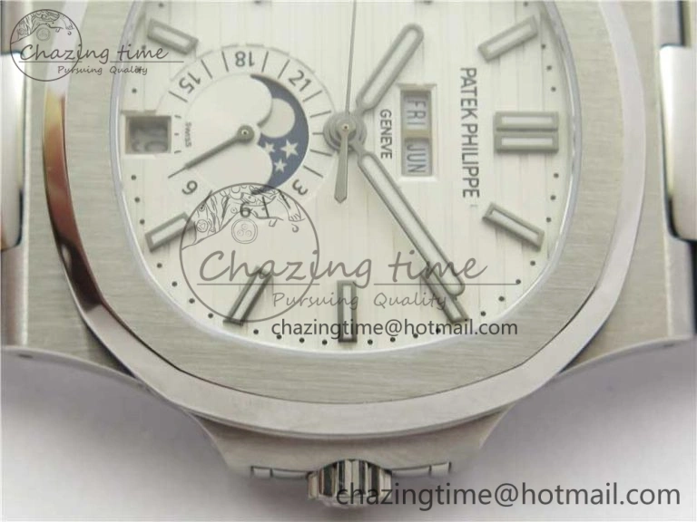 Nautilus 5726 V9F Best Edition White Dial Working Annual Calendar SS Bracelet A.324