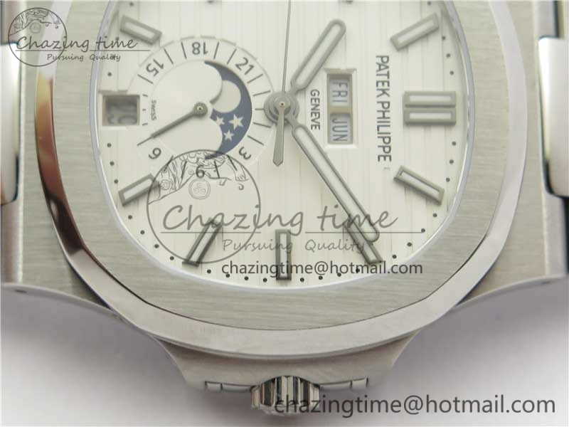 Nautilus 5726 V9F Best Edition White Dial Working Annual Calendar SS Bracelet A.324