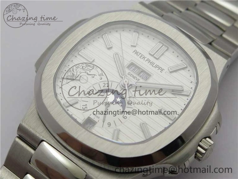 Nautilus 5726 V9F Best Edition White Dial Working Annual Calendar SS Bracelet A.324