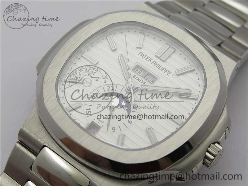 Nautilus 5726 V9F Best Edition White Dial Working Annual Calendar SS Bracelet A.324