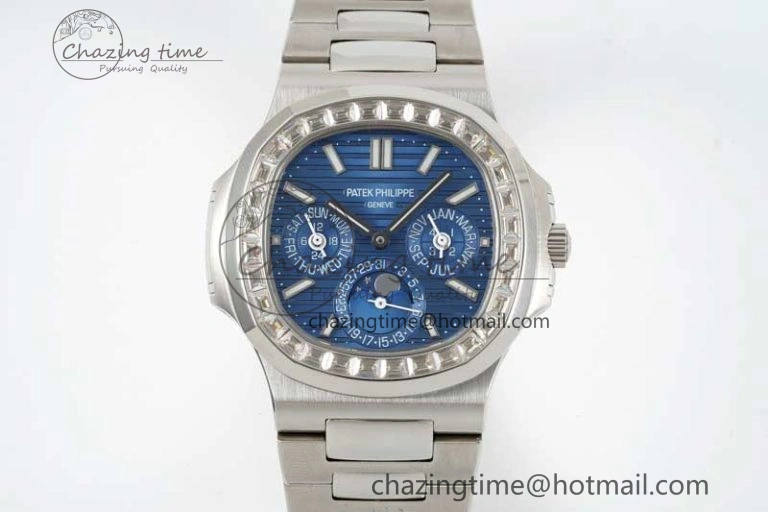 Nautilus 5740 SS GRF Best Edition Blue Dial Diamonds Bezel on SS Bracelet A240