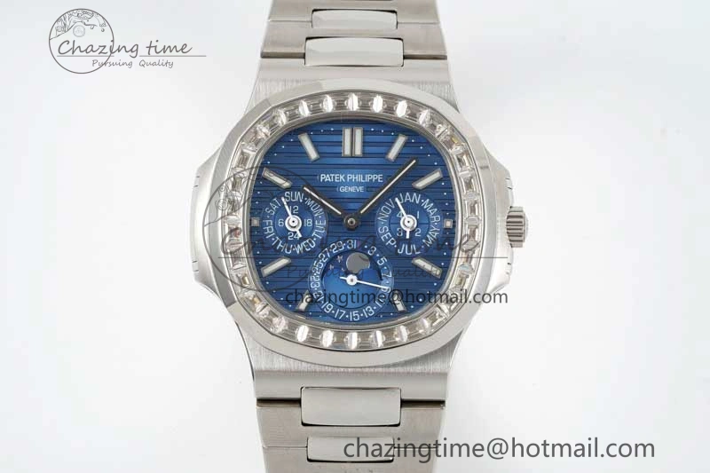 Nautilus 5740 SS GRF Best Edition Blue Dial Diamonds Bezel on SS Bracelet A240