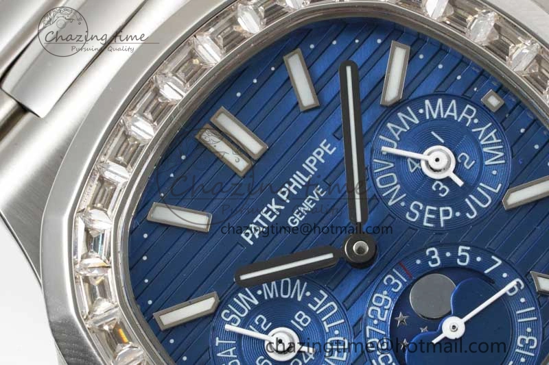 Nautilus 5740 SS GRF Best Edition Blue Dial Diamonds Bezel on SS Bracelet A240