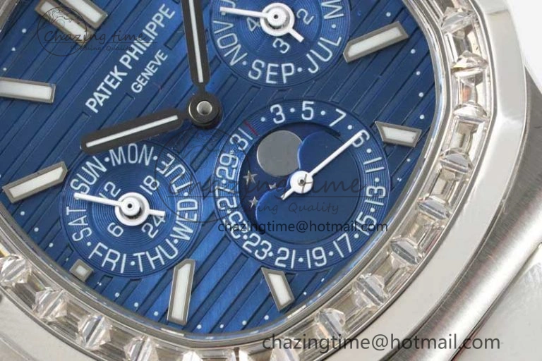 Nautilus 5740 SS GRF Best Edition Blue Dial Diamonds Bezel on SS Bracelet A240