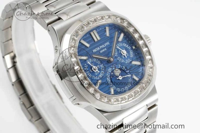 Nautilus 5740 SS GRF Best Edition Blue Dial Diamonds Bezel on SS Bracelet A240