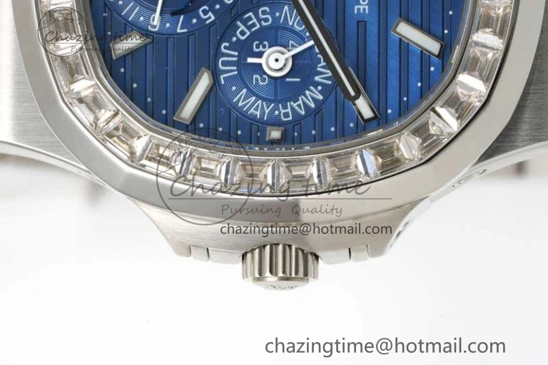 Nautilus 5740 SS GRF Best Edition Blue Dial Diamonds Bezel on SS Bracelet A240