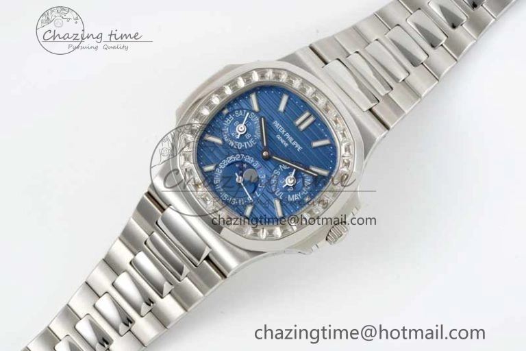 Nautilus 5740 SS GRF Best Edition Blue Dial Diamonds Bezel on SS Bracelet A240
