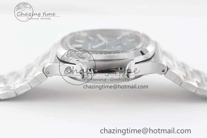 Nautilus 5740 SS GRF Best Edition Green Dial Diamonds Bezel on SS Bracelet A240