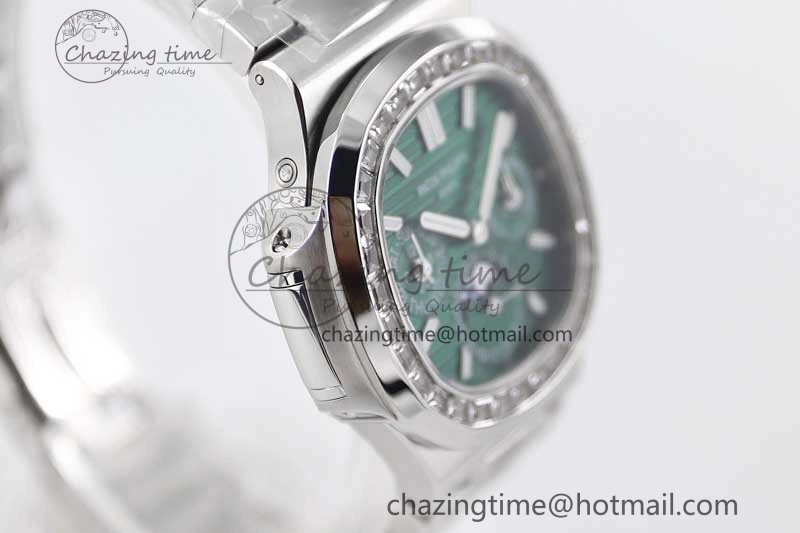Nautilus 5740 SS GRF Best Edition Green Dial Diamonds Bezel on SS Bracelet A240