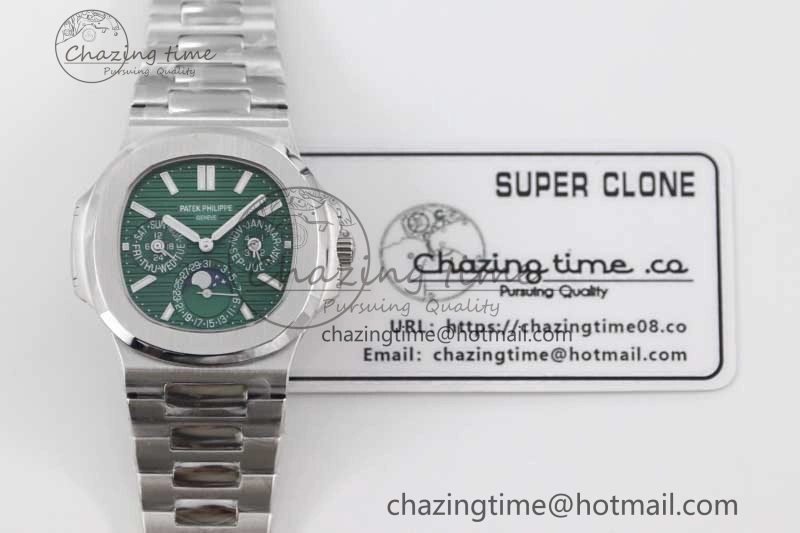 Nautilus 5740 SS GRF Best Edition Green Dial on SS Bracelet A240