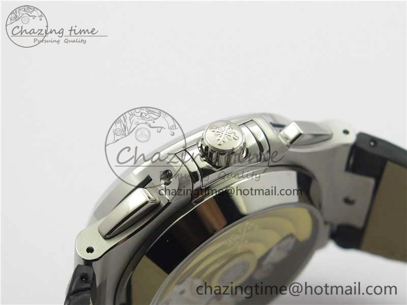 Nautilus 5980 SS 3KF Best Edition Blue Dial on Black Leather Strap A7750