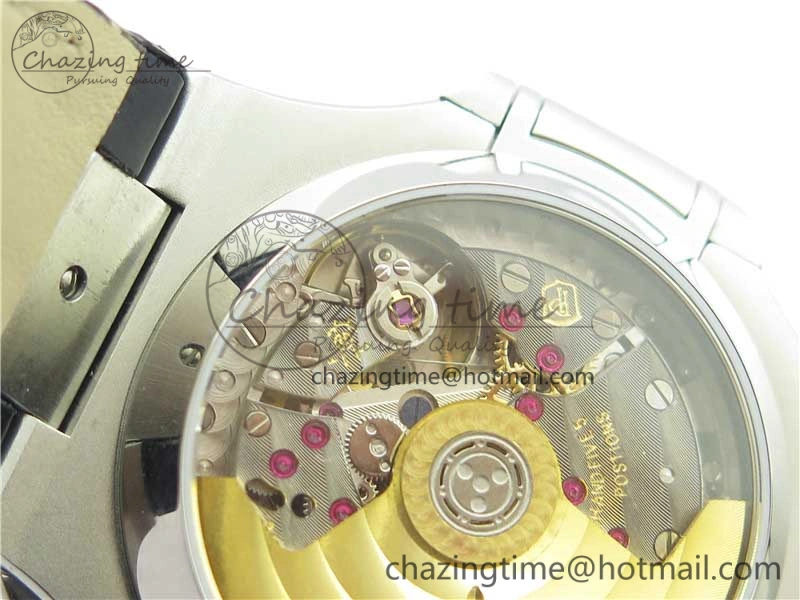 Nautilus 5980 SS 3KF Best Edition White Dial on Black Leather Strap A7750